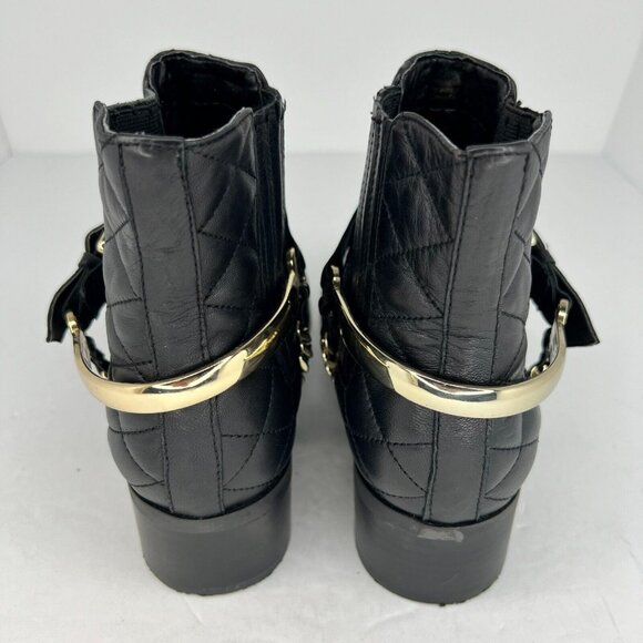 Karl Lagerfeld Womens Paris Marisol Quilted Harness Buckled Chain Size 7 Booties - Picture 5 of 9